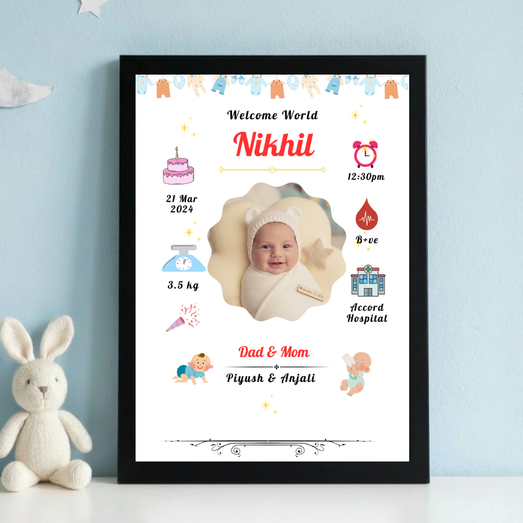 Personalized Baby Birth Frame Design 4